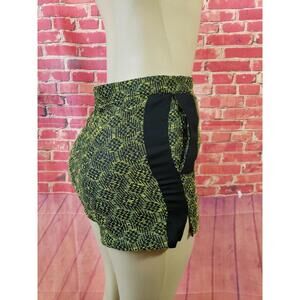 Kersh Neon Tweed Women's Shorts W/ Black Panels Happy Yellow Combo Sz S NWT!